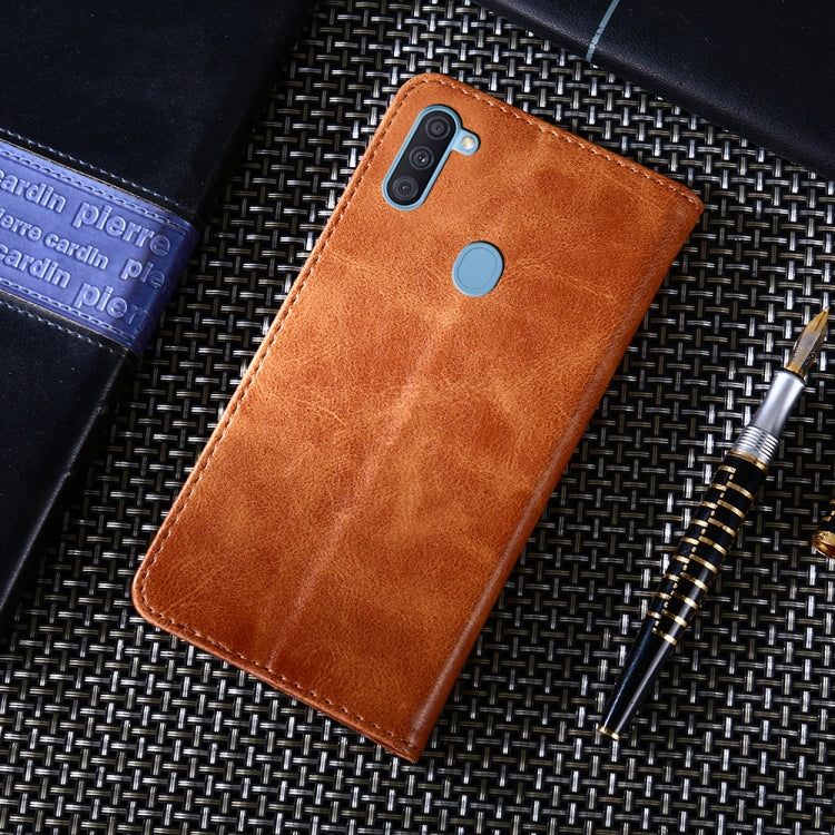 For Samsung Galaxy A11 (European Version) Non-Magnetic Retro Texture Horizontal Flip Leather Case with Holder & Card Slots & Wallet