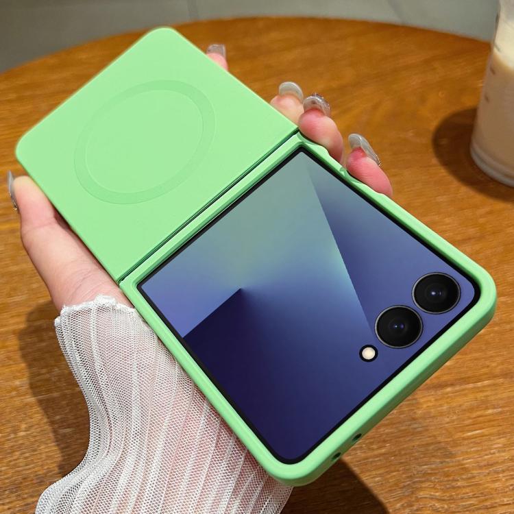 For Samsung Galaxy Z Flip7 5G Solid Color Liquid Silicone MagSafe Magnetic Phone Case