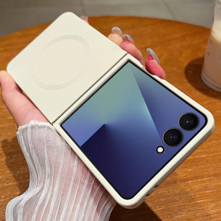 For Samsung Galaxy Z Flip7 5G Solid Color Liquid Silicone MagSafe Magnetic Phone Case