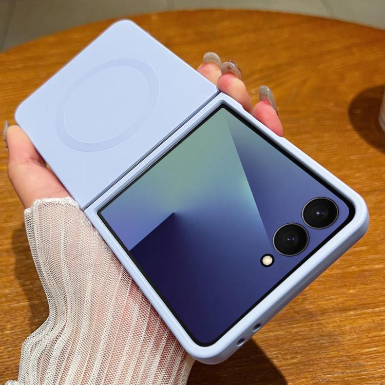 For Samsung Galaxy Z Flip7 5G Solid Color Liquid Silicone MagSafe Magnetic Phone Case