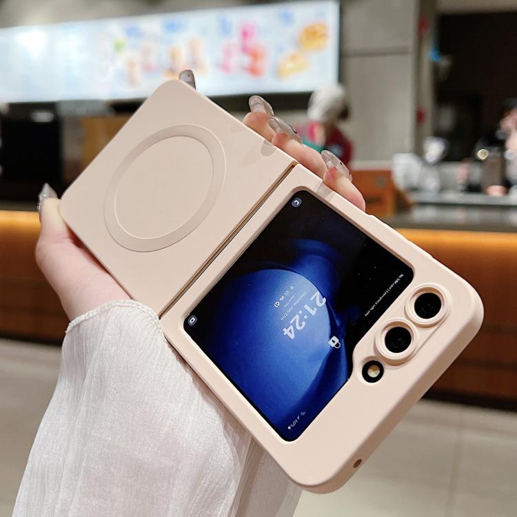 For Samsung Galaxy Z Flip7 5G Solid Color Liquid Silicone MagSafe Magnetic Phone Case