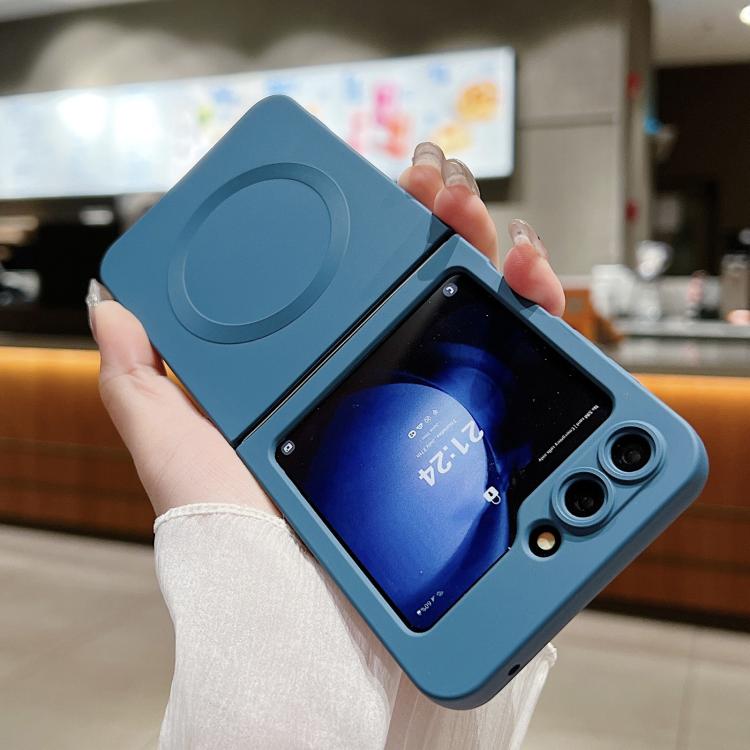 For Samsung Galaxy Z Flip6 5G Solid Color Liquid Silicone MagSafe Magnetic Phone Case