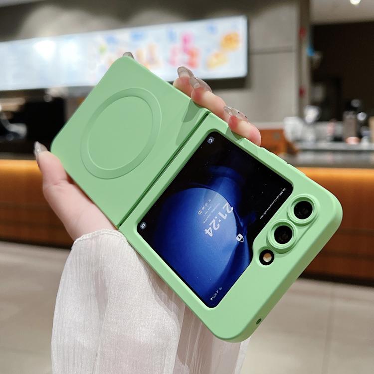 For Samsung Galaxy Z Flip6 5G Solid Color Liquid Silicone MagSafe Magnetic Phone Case