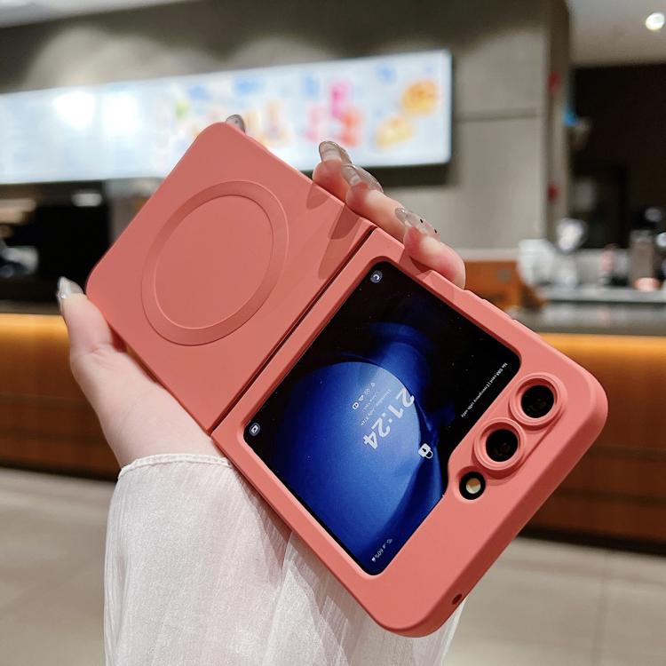 For Samsung Galaxy Z Flip6 5G Solid Color Liquid Silicone MagSafe Magnetic Phone Case