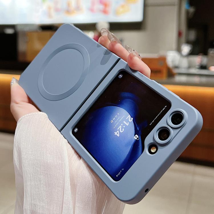 For Samsung Galaxy Z Flip6 5G Solid Color Liquid Silicone MagSafe Magnetic Phone Case