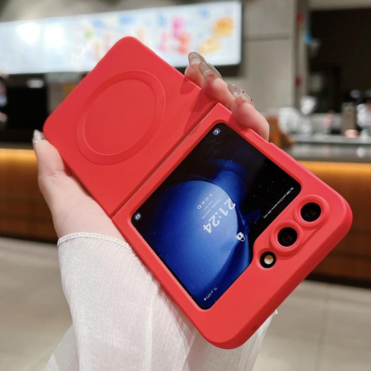 For Samsung Galaxy Z Flip6 5G Solid Color Liquid Silicone MagSafe Magnetic Phone Case