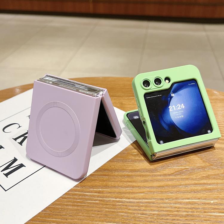 For Samsung Galaxy Z Flip7 5G Solid Color Liquid Silicone MagSafe Magnetic Phone Case