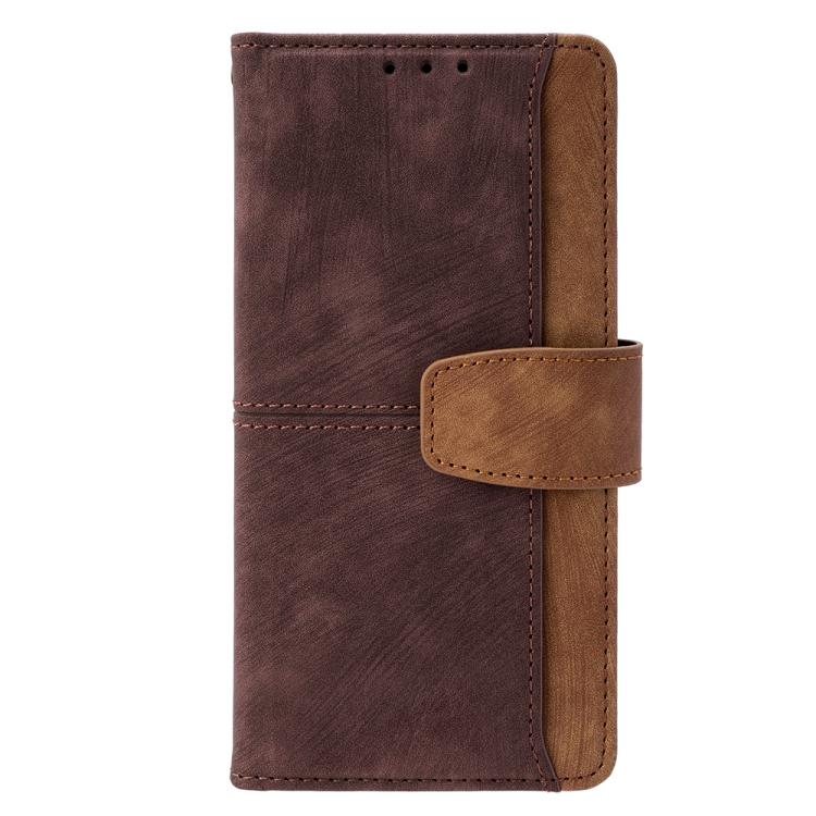 For Itel City 200 4G Color Stitching Skin Feel Leather RFID Blocking Phone Case