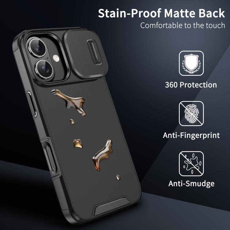 For iPhone 17 Sliding Camshield TPU + PC Phone Case