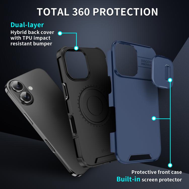 For iPhone 17 Sliding Camshield TPU + PC Phone Case
