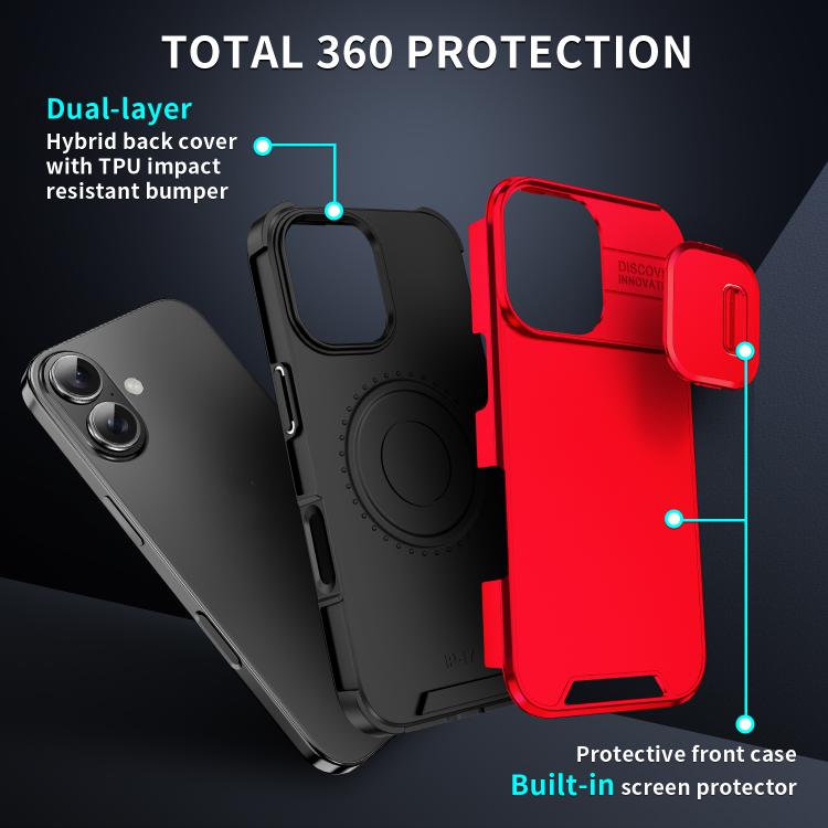 For iPhone 17 Sliding Camshield TPU + PC Phone Case