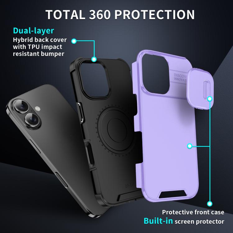 For iPhone 17 Sliding Camshield TPU + PC Phone Case