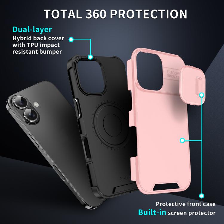 For iPhone 17 Sliding Camshield TPU + PC Phone Case