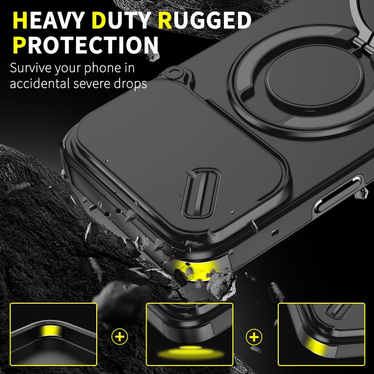 For iPhone 17 Pro Max Sliding Camshield Ring Holder Phone Case