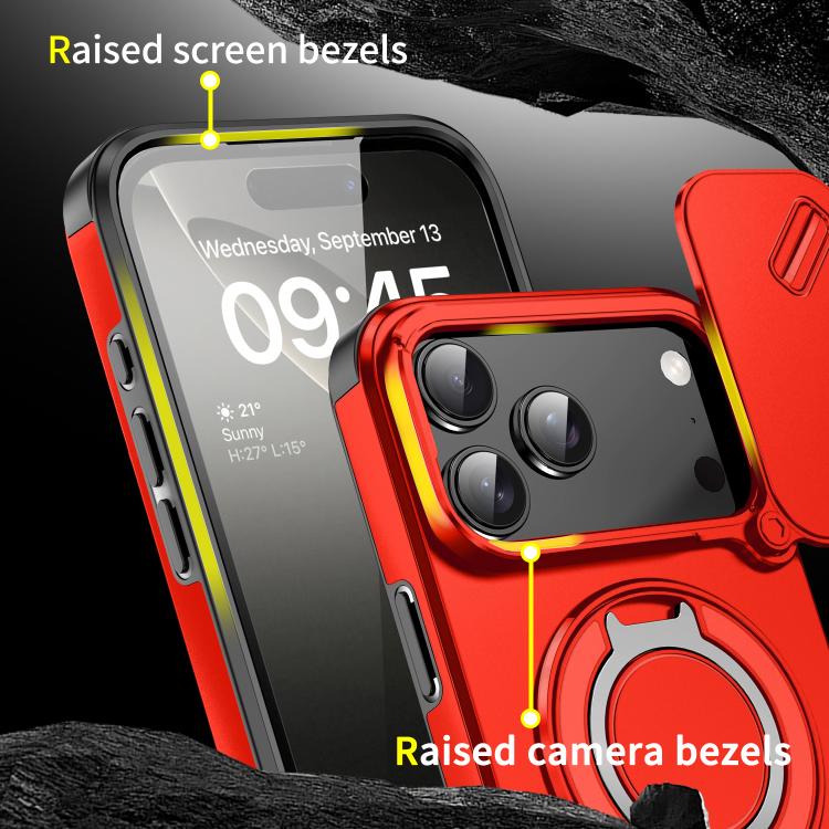 For iPhone 17 Pro Max Sliding Camshield Ring Holder Phone Case