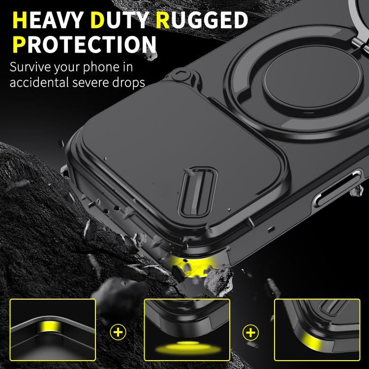 For iPhone 17 Pro Sliding Camshield Ring Holder Phone Case