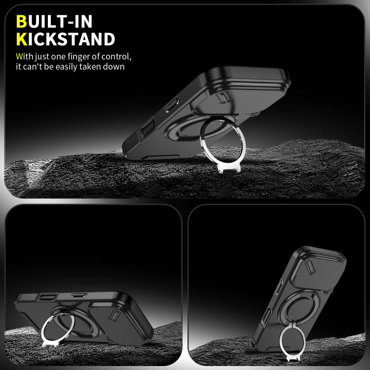 For iPhone 17 Pro Sliding Camshield Ring Holder Phone Case