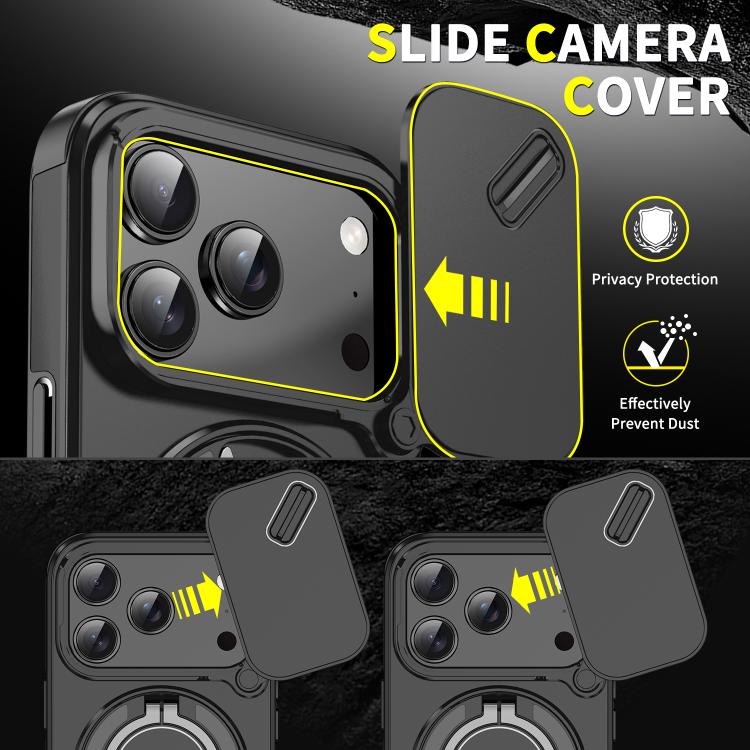 For iPhone 17 Pro Sliding Camshield Ring Holder Phone Case