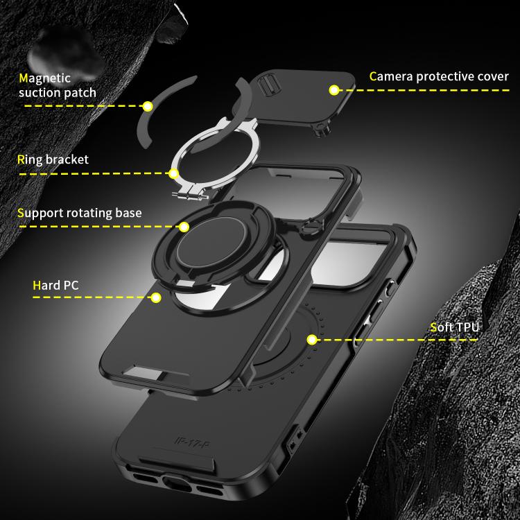 For iPhone 17 Pro Sliding Camshield Ring Holder Phone Case