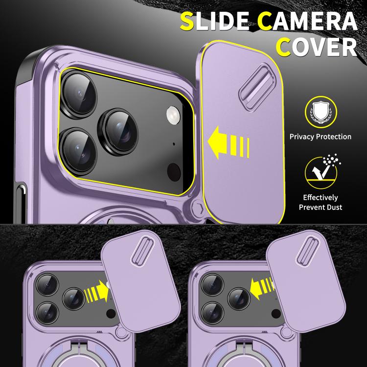 For iPhone 17 Pro Sliding Camshield Ring Holder Phone Case
