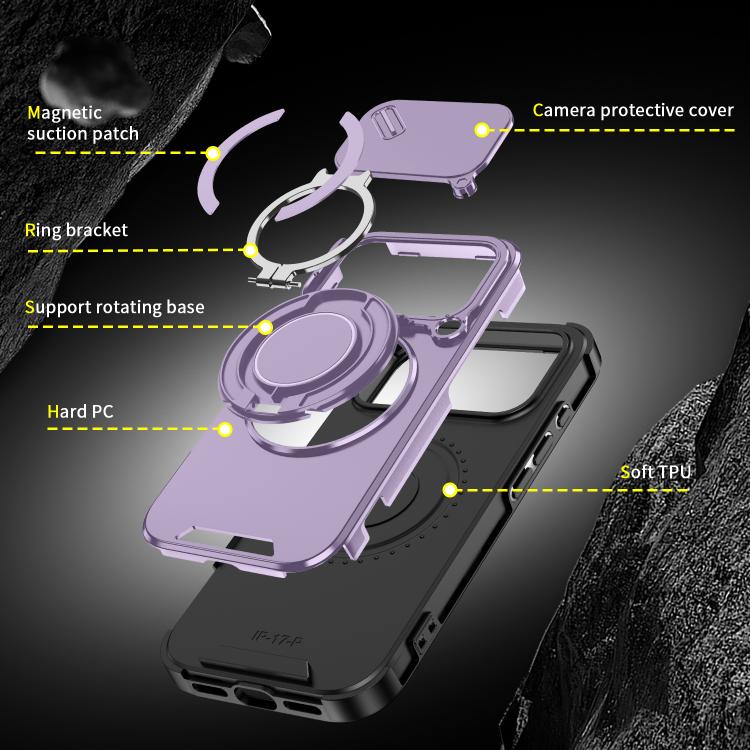 For iPhone 17 Pro Sliding Camshield Ring Holder Phone Case