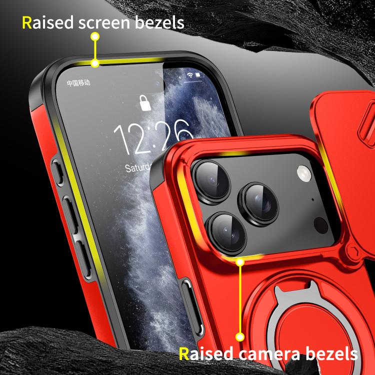 For iPhone 17 Pro Sliding Camshield Ring Holder Phone Case
