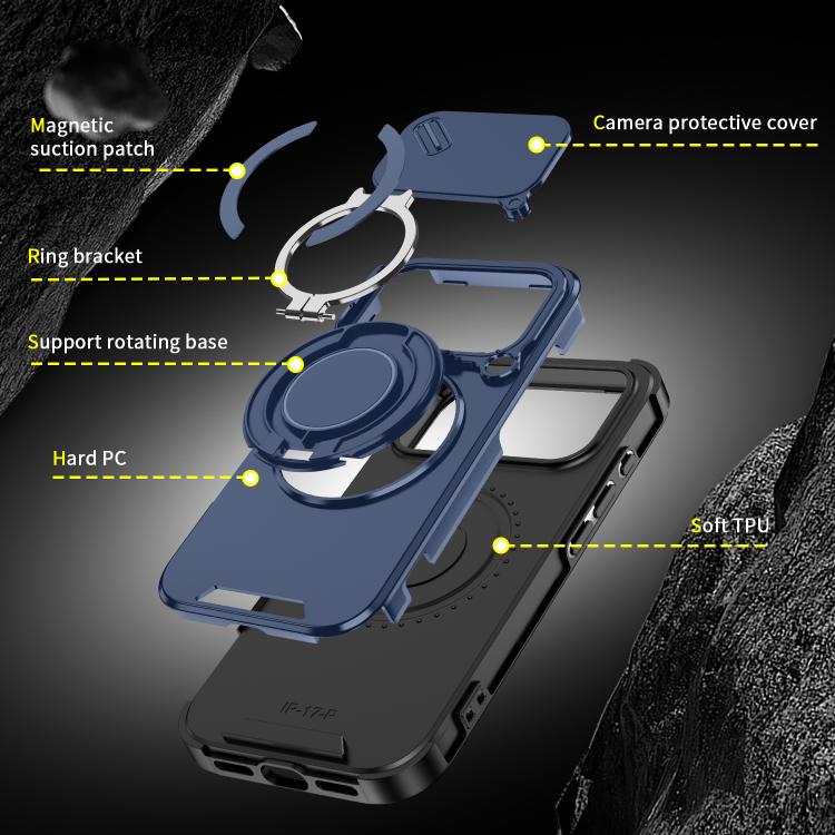 For iPhone 17 Pro Sliding Camshield Ring Holder Phone Case