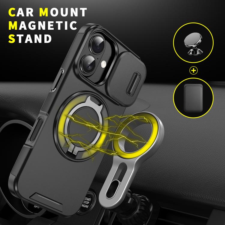For iPhone 17 Sliding Camshield Ring Holder Phone Case