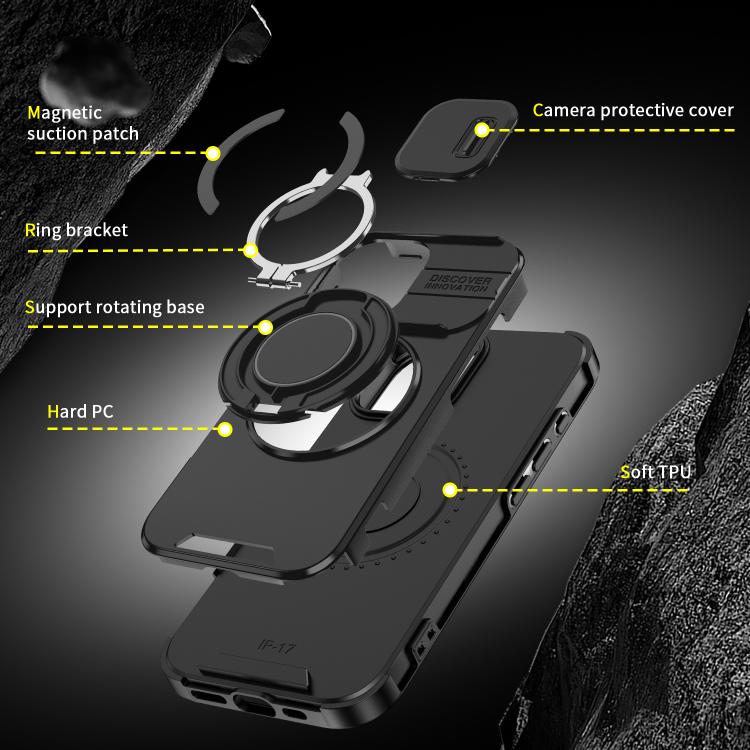 For iPhone 17 Sliding Camshield Ring Holder Phone Case