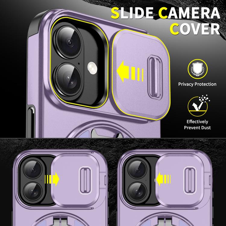 For iPhone 17 Sliding Camshield Ring Holder Phone Case