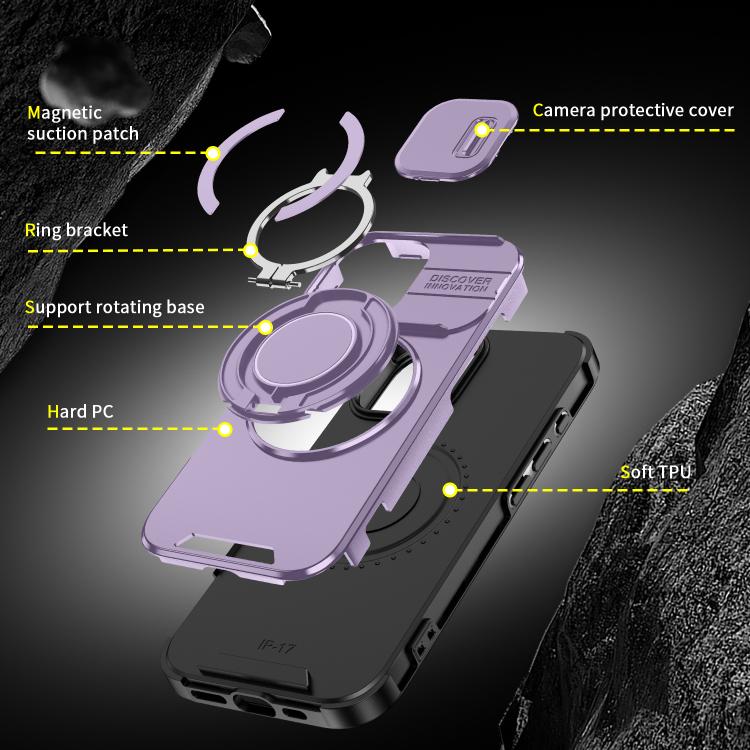 For iPhone 17 Sliding Camshield Ring Holder Phone Case