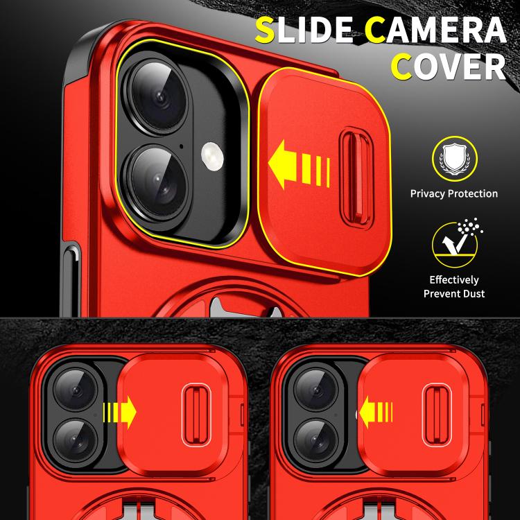 For iPhone 17 Sliding Camshield Ring Holder Phone Case