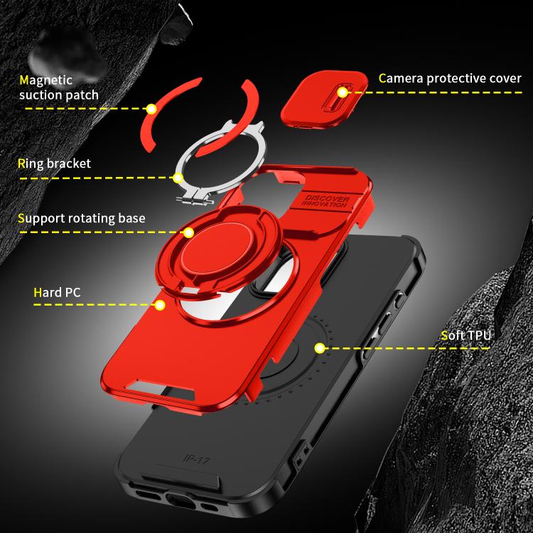 For iPhone 17 Sliding Camshield Ring Holder Phone Case