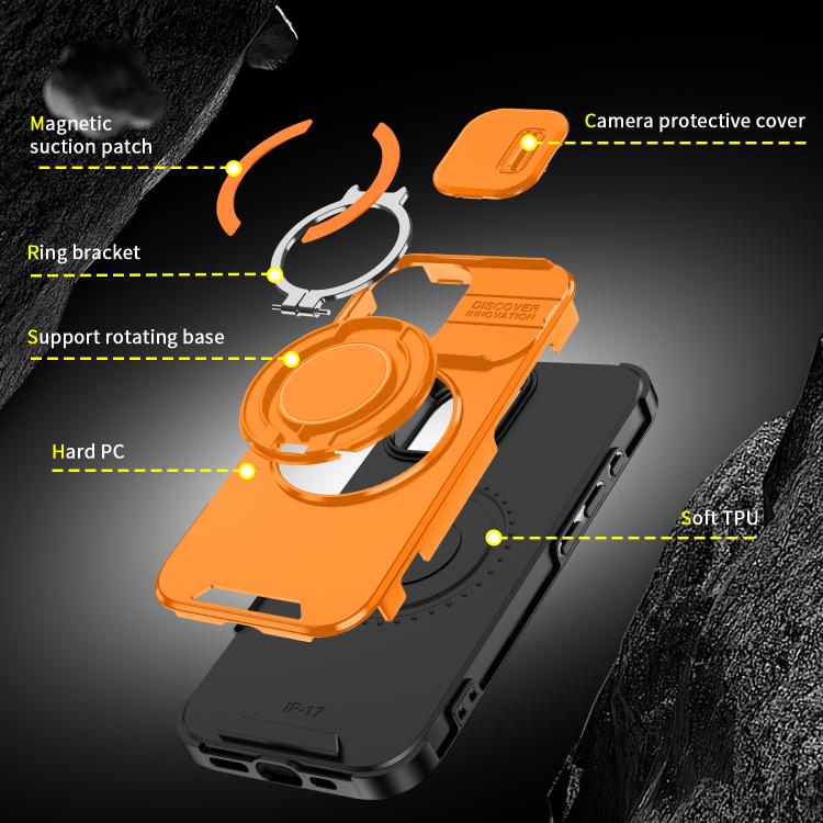 For iPhone 17 Sliding Camshield Ring Holder Phone Case