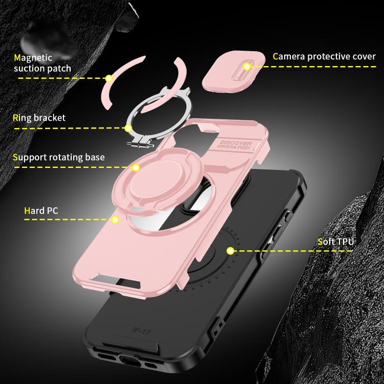 For iPhone 17 Sliding Camshield Ring Holder Phone Case