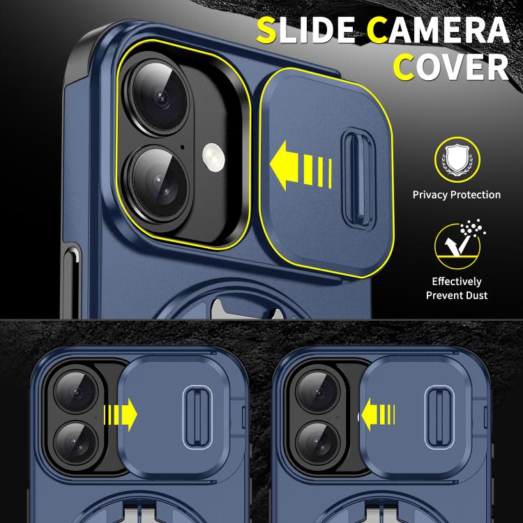 For iPhone 17 Sliding Camshield Ring Holder Phone Case