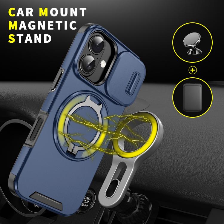 For iPhone 17 Sliding Camshield Ring Holder Phone Case