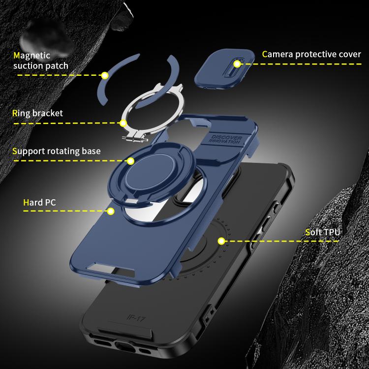 For iPhone 17 Sliding Camshield Ring Holder Phone Case