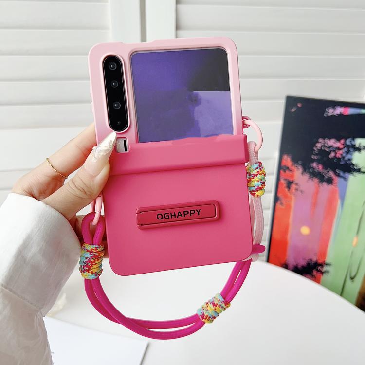 For Huawei Pura X Integrated TPU Side Buckle Bracket Phone Case with Bracelet