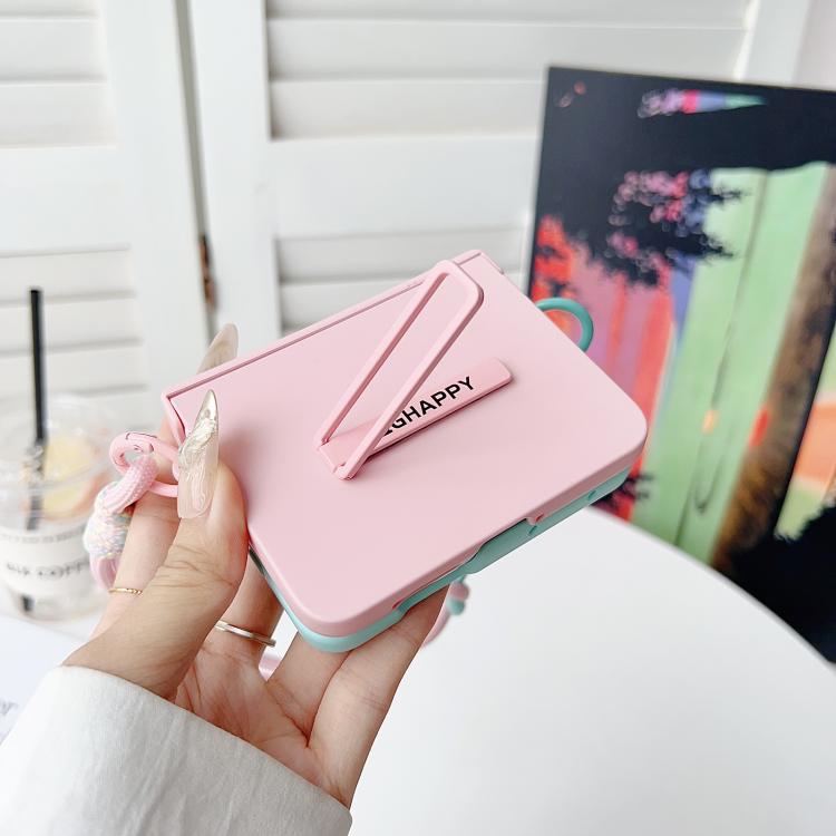 For Huawei Pura X Integrated TPU Side Buckle Bracket Phone Case with Bracelet
