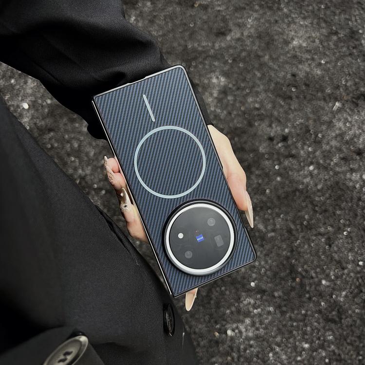 For vivo X Fold5 Carbon Fiber Texture MagSafe Phone Case
