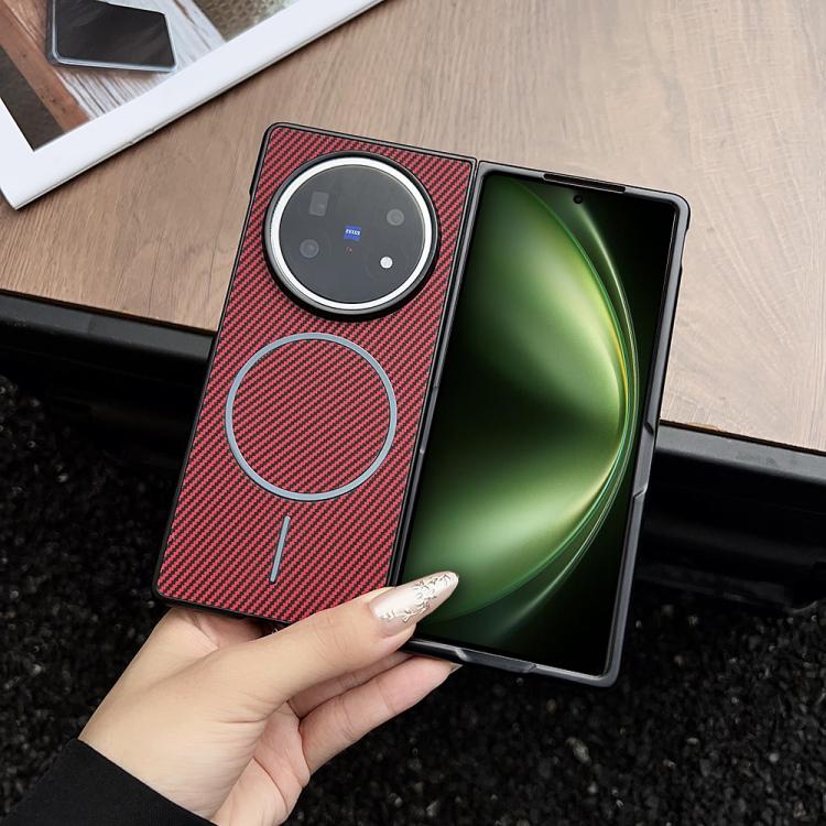 For vivo X Fold5 Carbon Fiber Texture MagSafe Phone Case