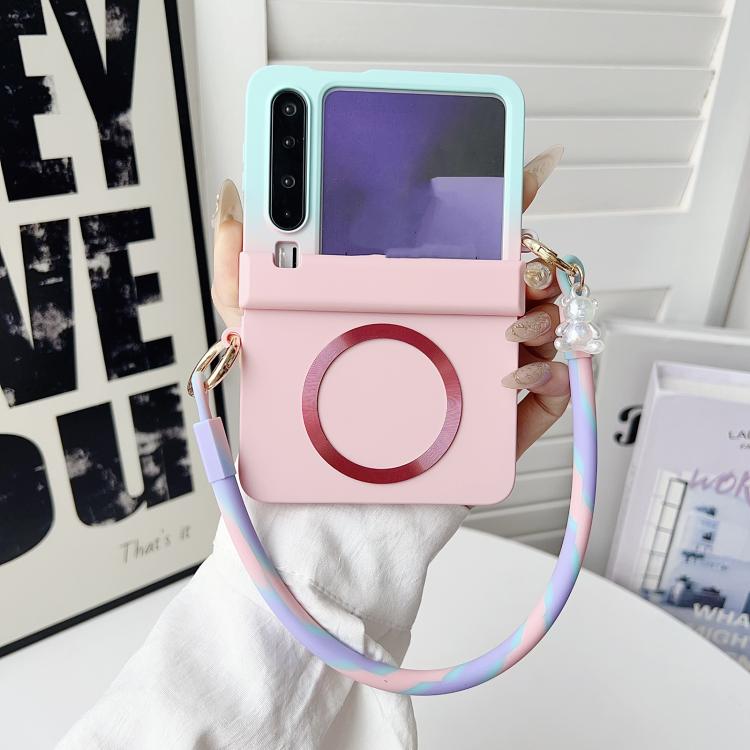 For Huawei Pura X Integrated Side Buckle MagSafe TPU Phone Case with Bracelet