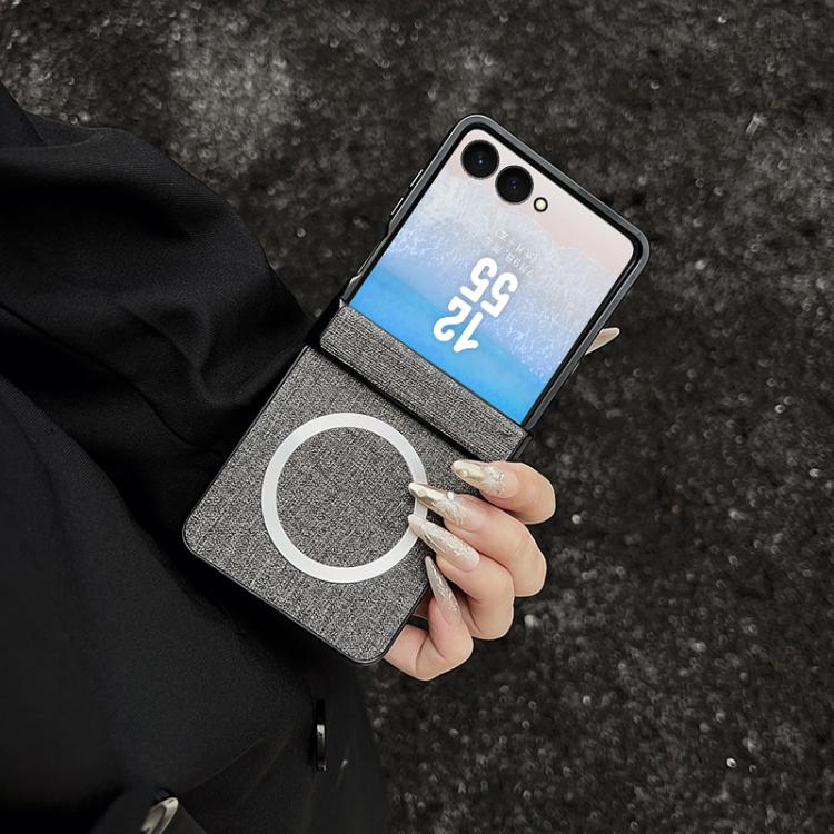 For Samsung Galaxy Z Flip7 MagSafe Back Screen Film Integrated Cloth Texture Phone Case