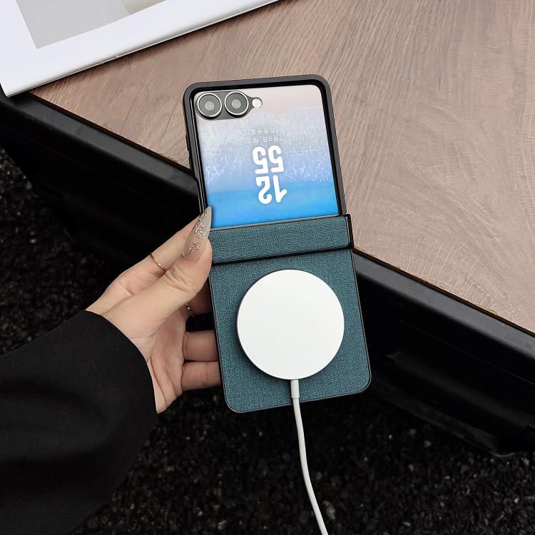 For Samsung Galaxy Z Flip7 MagSafe Back Screen Film Integrated Cloth Texture Phone Case