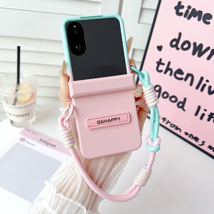For Xiaomi Mix Flip 2 Integrated TPU Side Buckle Bracket Phone Case with Bracelet
