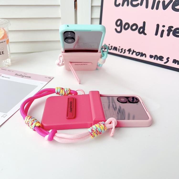For Xiaomi Mix Flip 2 Integrated TPU Side Buckle Bracket Phone Case with Bracelet