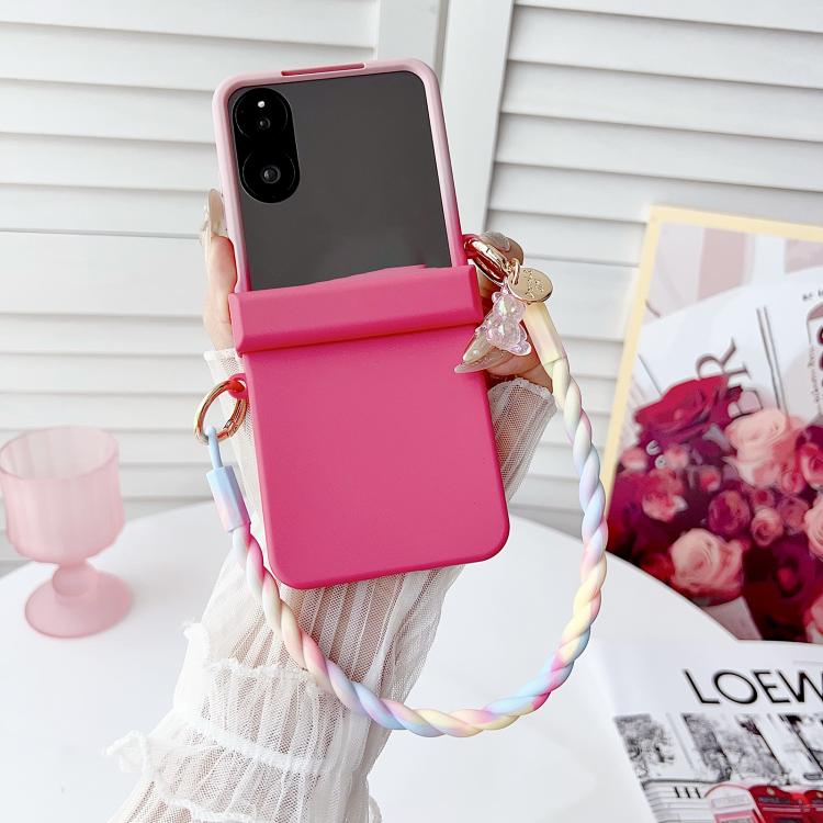 For Xiaomi Mix Flip Integrated TPU Side Buckle Phone Case with Bracelet