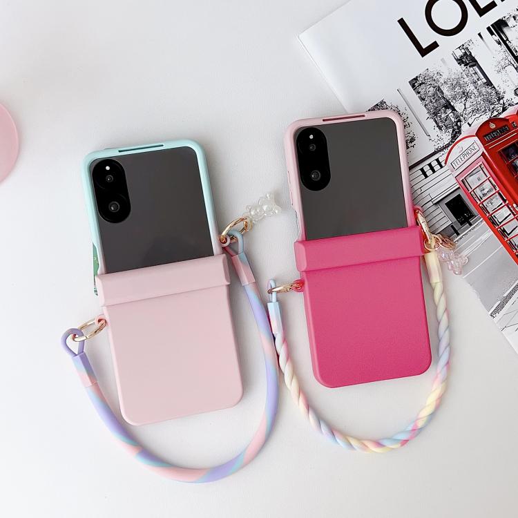 For Xiaomi Mix Flip Integrated TPU Side Buckle Phone Case with Bracelet