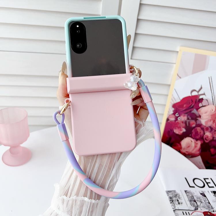 For Xiaomi Mix Flip Integrated TPU Side Buckle Phone Case with Bracelet